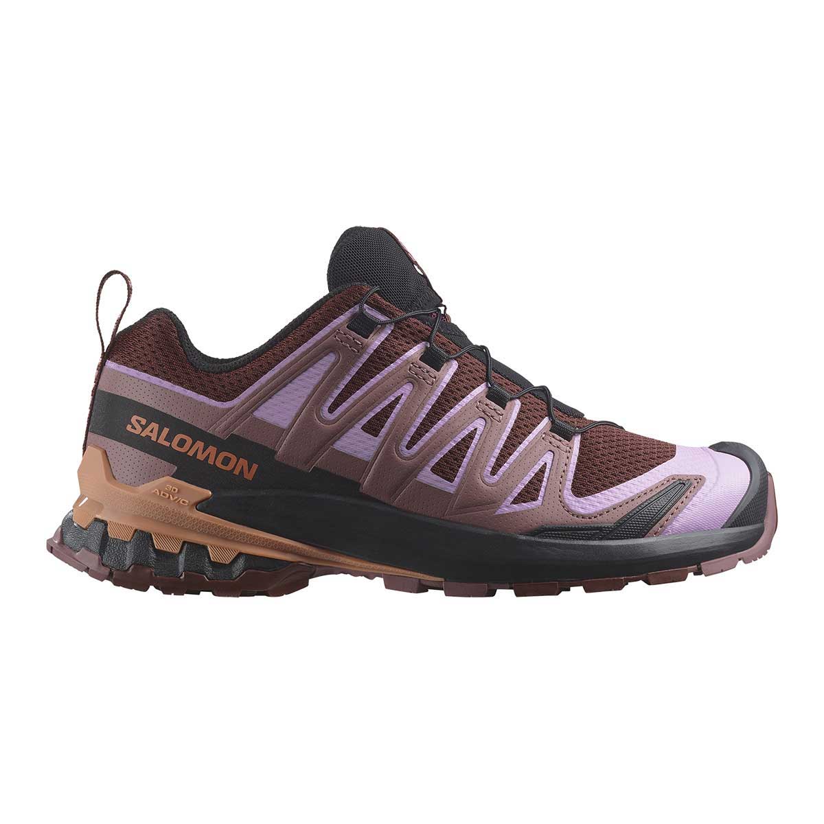 Salomon XA Pro 3D V9 Trail Running Shoe Women's in Rum Raisin Orchid Bouquet Canyon Clay